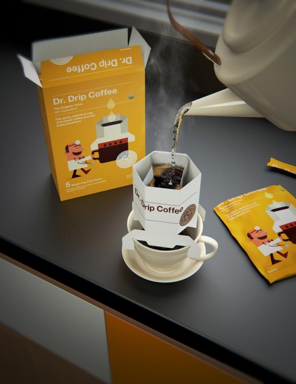 3D pho­to­re­al­is­tic visu­als for US cof­fee com­pany Dr Drip